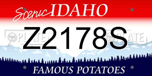 Z2178S Idaho License Plate