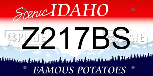 Z217BS Idaho License Plate