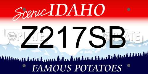 Z217SB Idaho License Plate