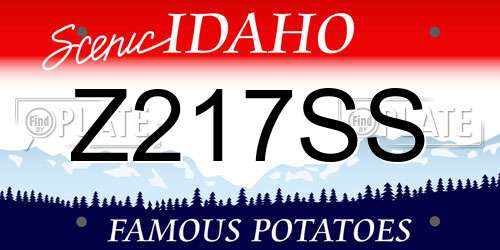 Z217SS Idaho License Plate