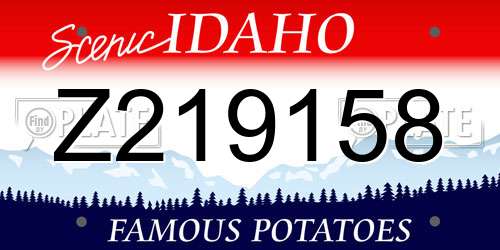 Z219158 Idaho License Plate