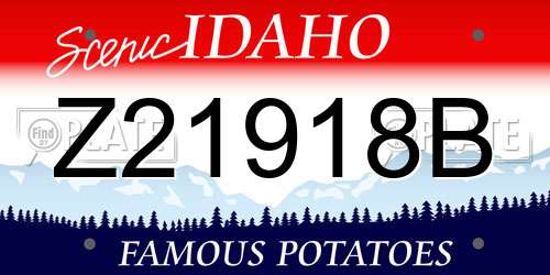 Z21918B Idaho License Plate