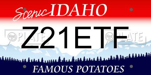 Z21ETF Idaho License Plate