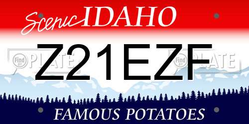 Z21EZF Idaho License Plate