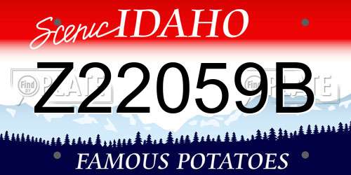 Z22059B Idaho License Plate