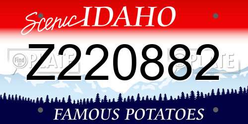 Z220882 Idaho License Plate