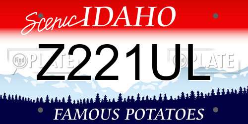 Z221UL Idaho License Plate