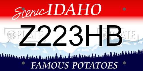 Z223HB Idaho License Plate