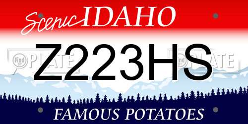 Z223HS Idaho License Plate