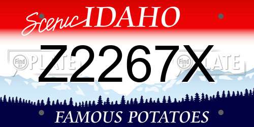 Z2267X Idaho License Plate