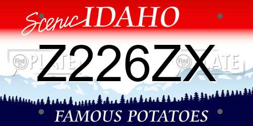 Z226ZX Idaho License Plate