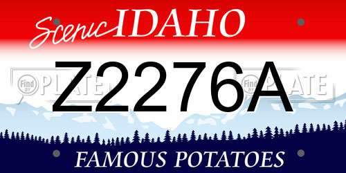 Z2276A Idaho License Plate