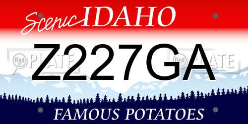 Z227GA Idaho License Plate