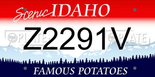 Z2291V Idaho License Plate