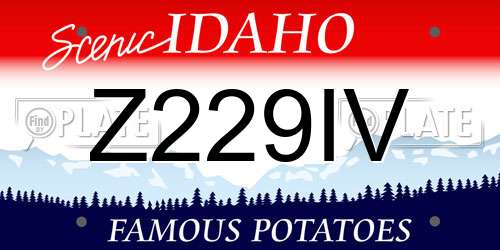 Z229IV Idaho License Plate