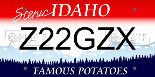 Z22GZX Idaho License Plate