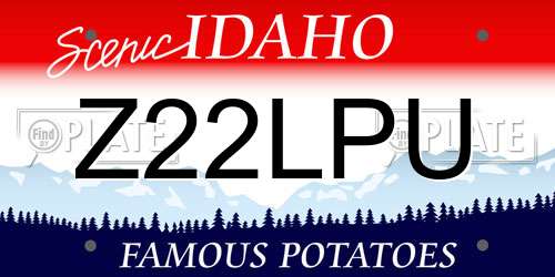 Z22LPU Idaho License Plate