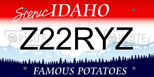 Z22RYZ Idaho License Plate