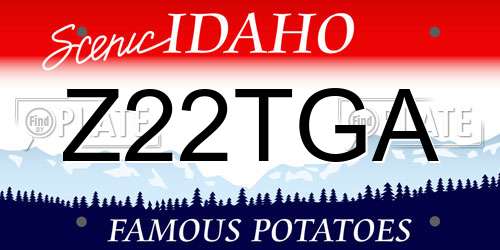 Z22TGA Idaho License Plate