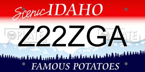 Z22ZGA Idaho License Plate