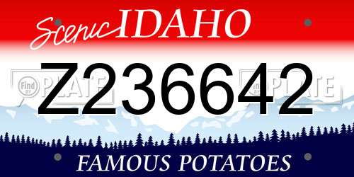 Z236642 Idaho License Plate