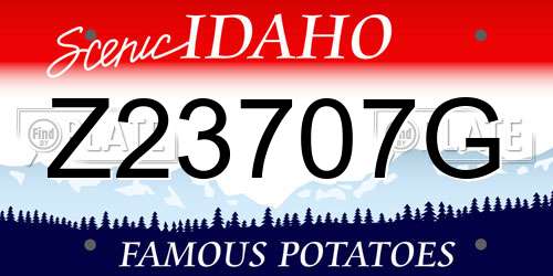 Z23707G Idaho License Plate