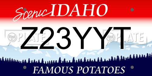 Z23YYT Idaho License Plate