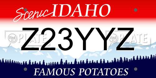 Z23YYZ Idaho License Plate