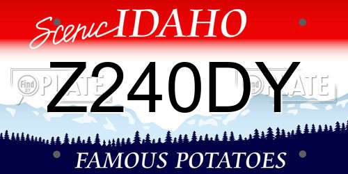 Z240DY Idaho License Plate