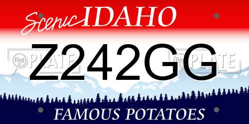 Z242GG Idaho License Plate
