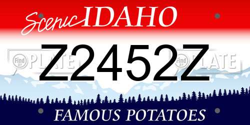 Z2452Z Idaho License Plate