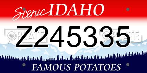 Z245335 Idaho License Plate