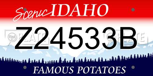 Z24533B Idaho License Plate