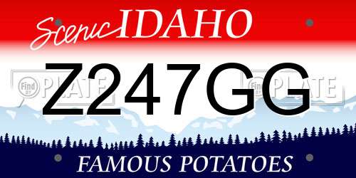 Z247GG Idaho License Plate