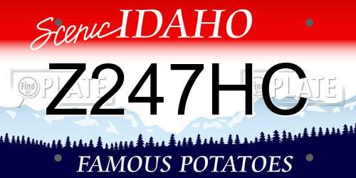 Z247HC Idaho License Plate