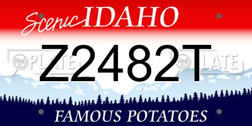 Z2482T Idaho License Plate