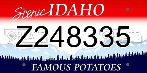 Z248335 Idaho License Plate