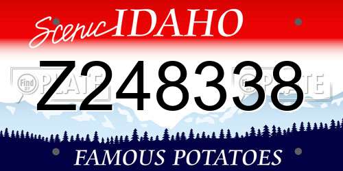 Z248338 Idaho License Plate