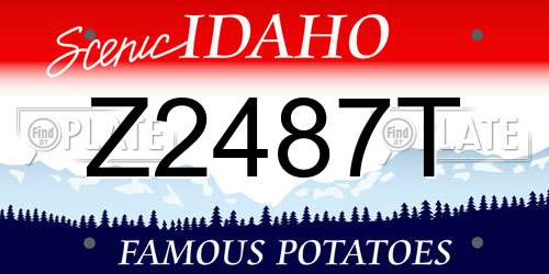 Z2487T Idaho License Plate