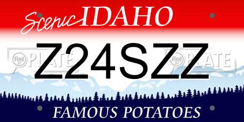 Z24SZZ Idaho License Plate