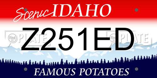Z251ED Idaho License Plate