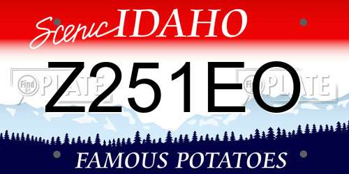 Z251EO Idaho License Plate