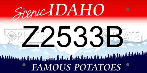 Z2533B Idaho License Plate