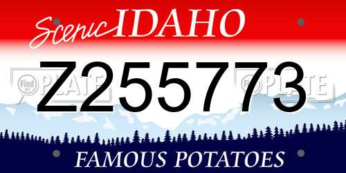 Z255773 Idaho License Plate