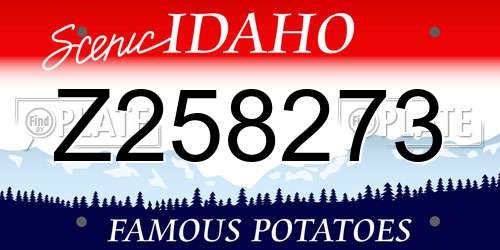 Z258273 Idaho License Plate