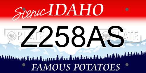 Z258AS Idaho License Plate