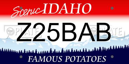 Z25BAB Idaho License Plate