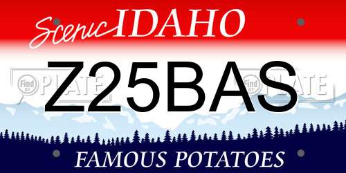 Z25BAS Idaho License Plate
