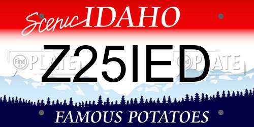 Z25IED Idaho License Plate