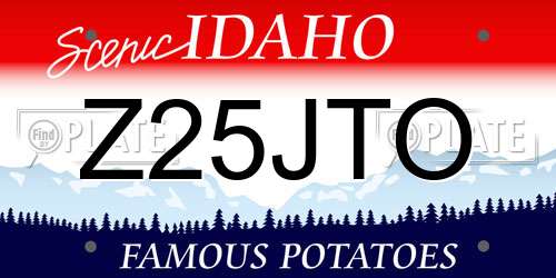 Z25JTO Idaho License Plate